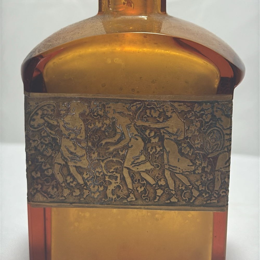 Moser Signed Art Nouveau Amber Glass Decorative Bottle - Picture 6 of 14